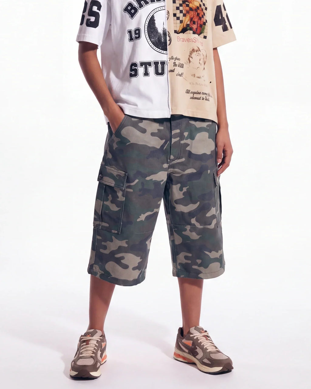 Triple Sevens Leather Camo Shorts Green