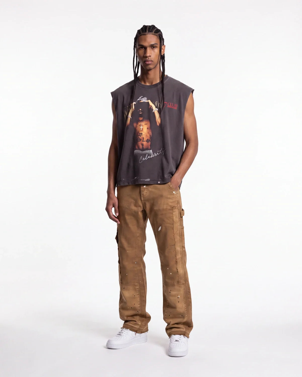 Triple Sevens Flared Denim Khaki