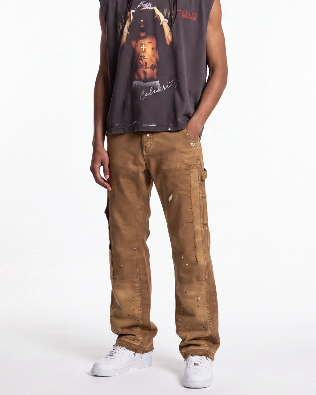 Triple Sevens Flared Denim Khaki