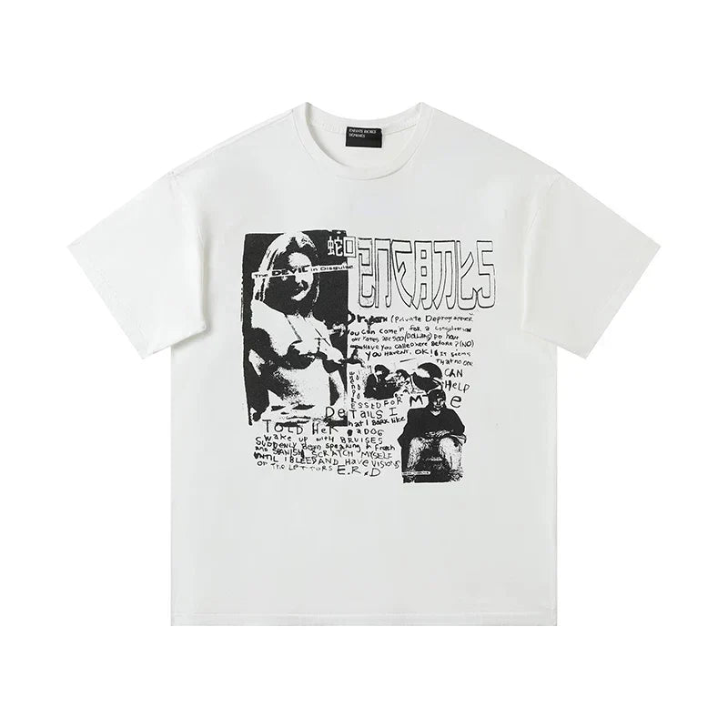 Enfants Riches Déprimés Gothic Collage & Multi-Photo T-Shirt - Cream