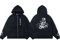 Enfants Riches Déprimés Vertical Japanese Text & Bicycle Art Zip-Up Hoodie - Black