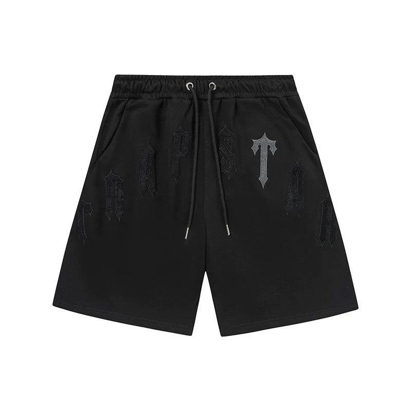 Trapstar Tonal Gothic Arch Logo Sweat Shorts - Black