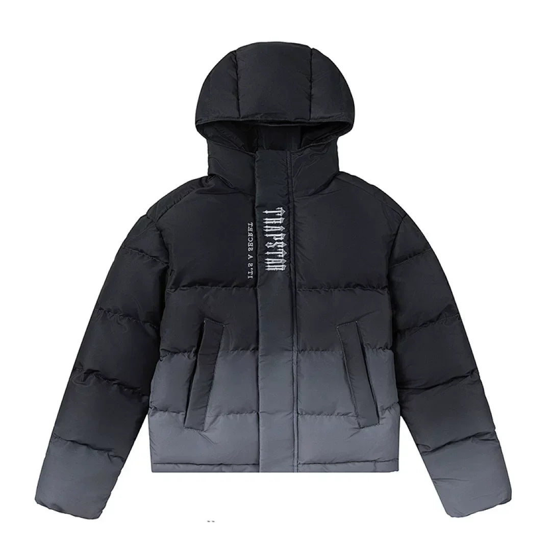 Trapstar Ombre Fade Puffer Jacket - Black/Grey