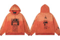 Enfants Riches Déprimés Gradient Portrait & Text Zip-Up Hoodie - Orange/Red