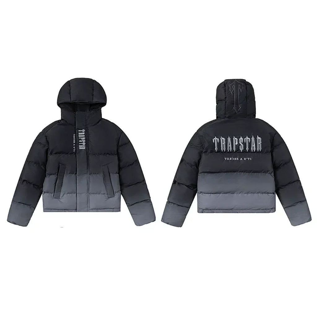 Trapstar Ombre Fade Puffer Jacket - Black/Grey