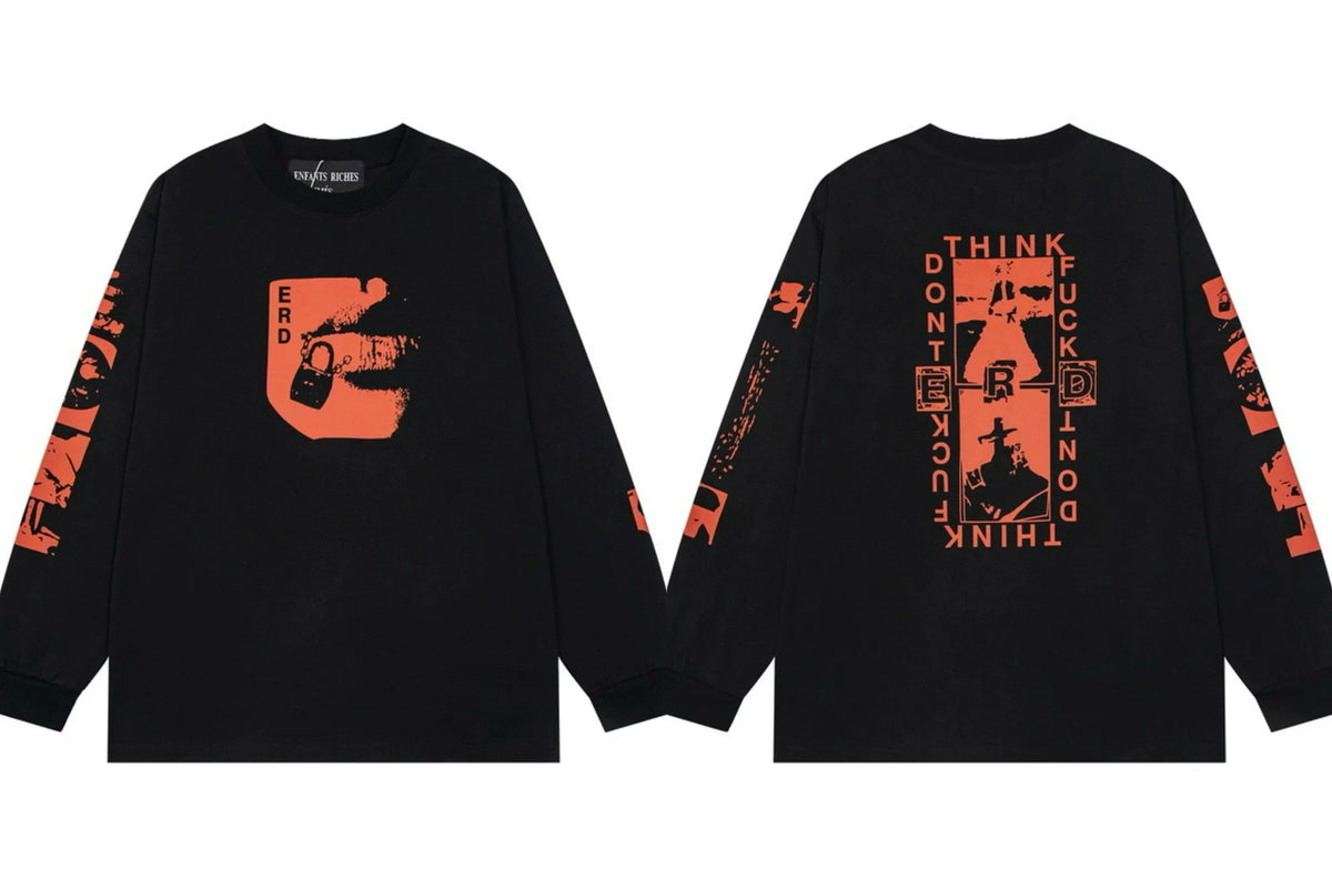 Enfants Riches Déprimés "ERD" Padlock Graphic Long-Sleeve - Black