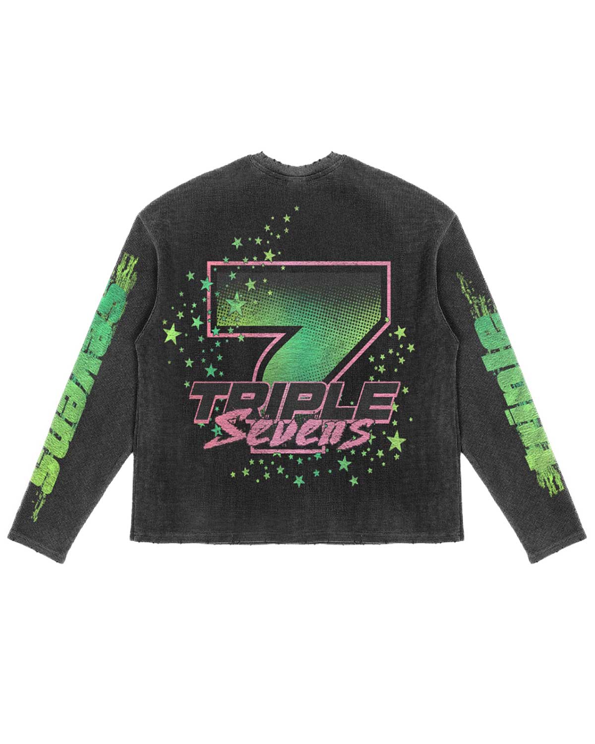 Triple Sevens ASV2 Waffle Knit L/S Tee Black/Green