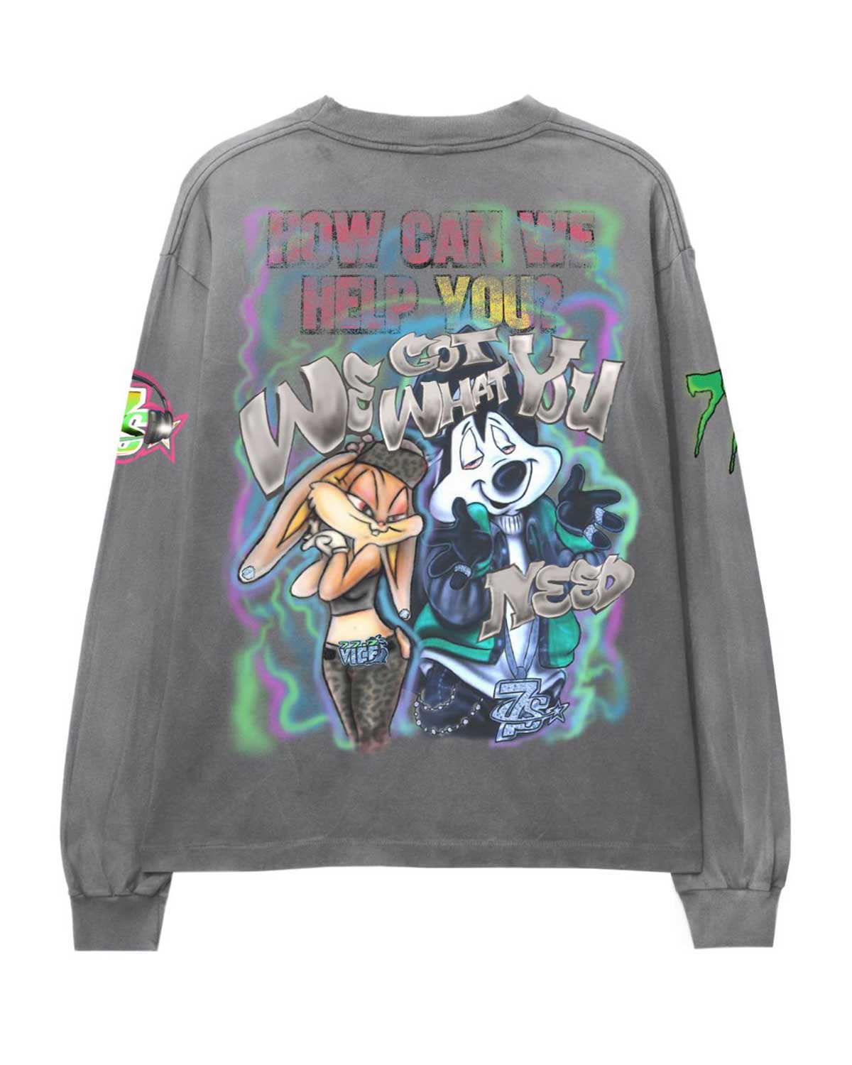Triple Sevens Graffiti L/S Tee Concrete Grey