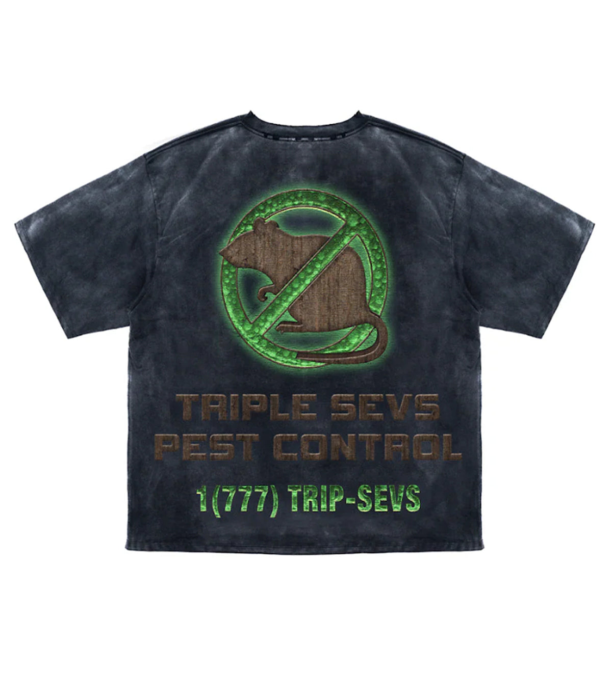 Triple Sevens Pest Control Tee Black